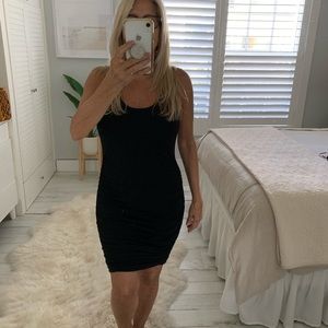 Express black ruched dress